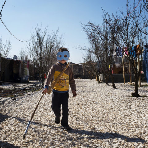 ZAHLE, LEBANON: Ziki Fuad, 6, a refugee from Aleppo province, Syria, plays in an informal refugee settlement on the outskirts of Zahle in the Bekaa Valley (Ph. credit: Jacob Russell) 

Credit: Jacob Russell